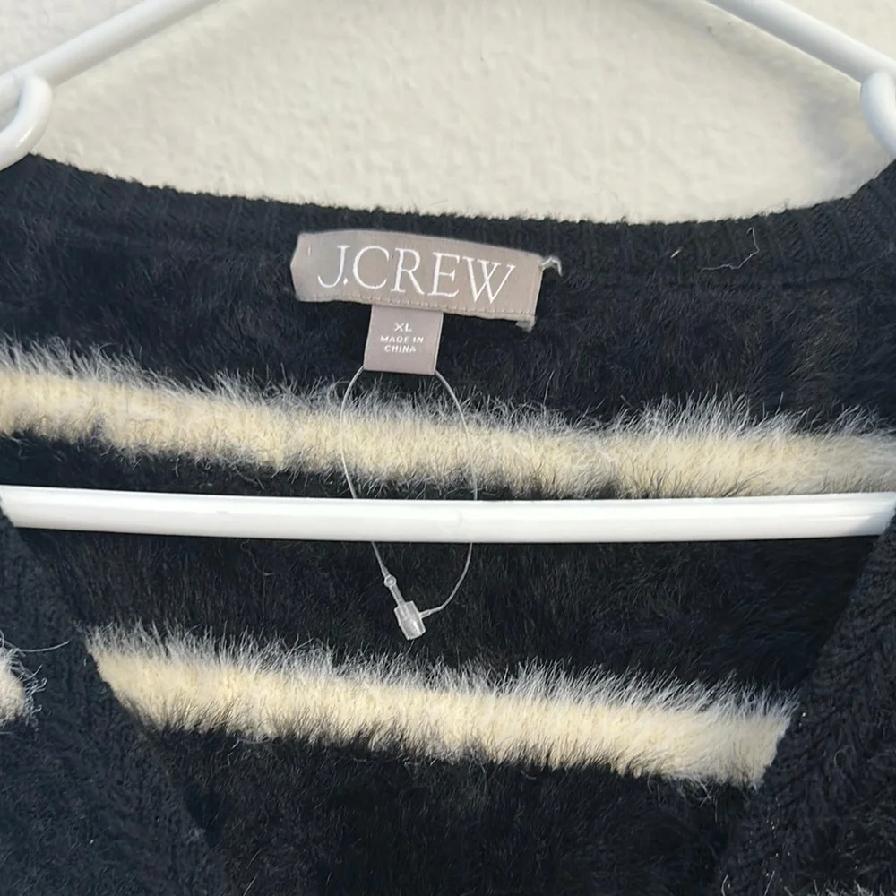 J. Crew Black and White Striped Women's Sweater
